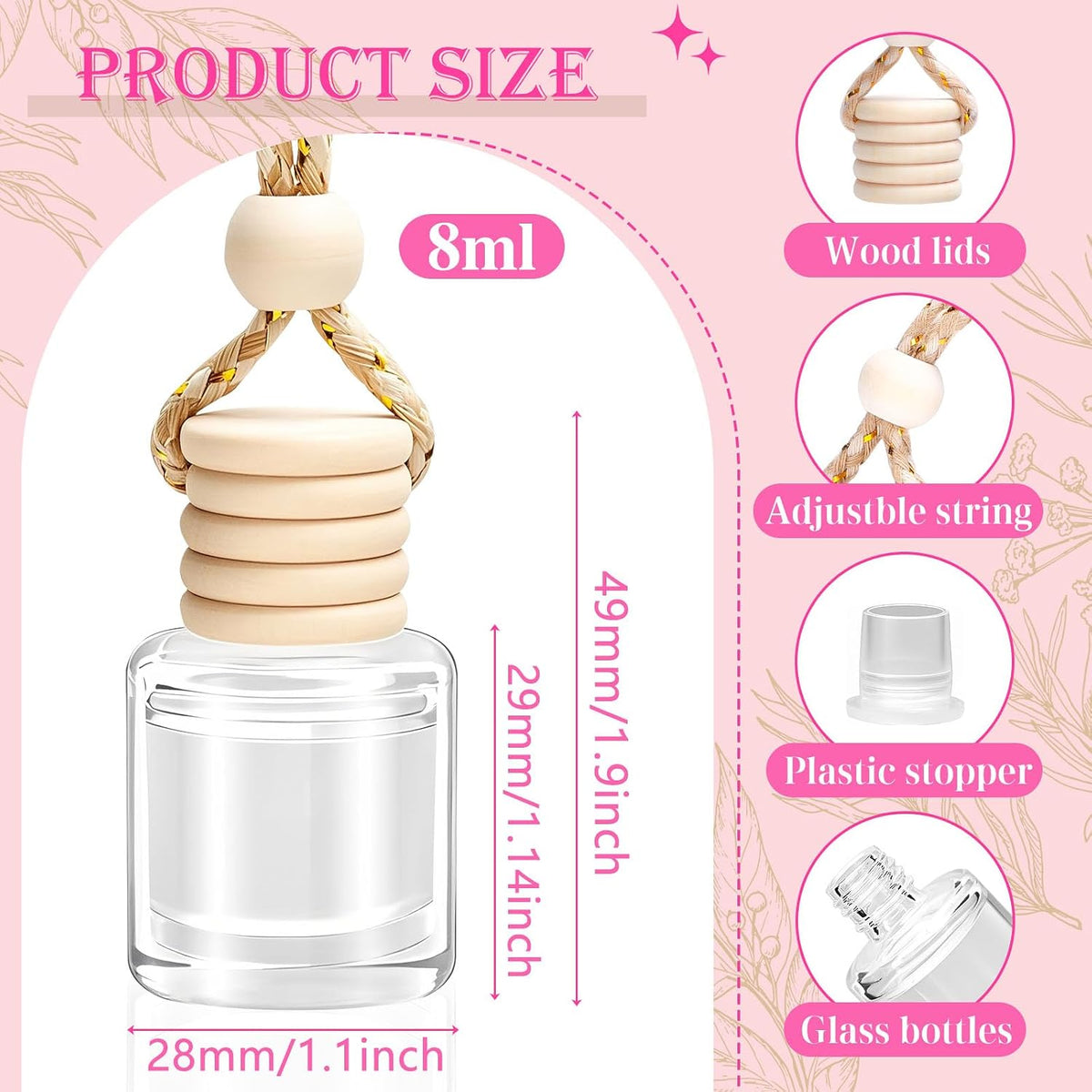 Car Air Freshener - Pink Sparkle Champagne Fragrance, 6 Pack