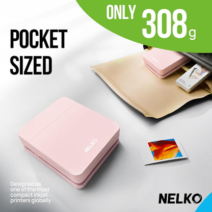 PP01 Photo Printer with 100 Sheets Photo Papaer, Pink