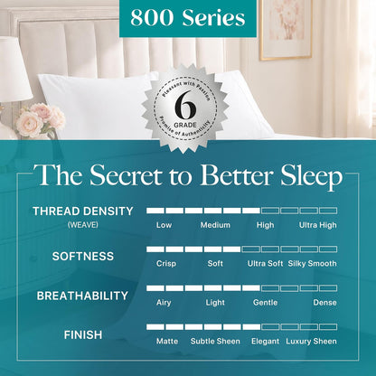 Egyptian Cotton Pillow Cases Queen Size Set of 2 - Luxury 800 Series High Thread Count Standard Cotton Pillow Cases (Crisp Blush), Soft, Cooling, Sateen Weave Hotel Pillowcover