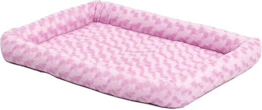 QuietTime Fashion XS Dog Bed - Pink Faux Fur Bolster, Ultra-Soft and Machine Washable, Fits 22-Inch Crates and Carriers, for Small Dogs and Cats