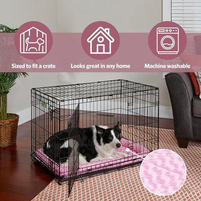 QuietTime Fashion XS Dog Bed - Pink Faux Fur Bolster, Ultra-Soft and Machine Washable, Fits 22-Inch Crates and Carriers, for Small Dogs and Cats