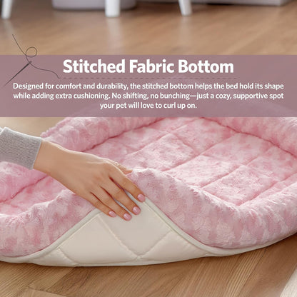 QuietTime Fashion XS Dog Bed - Pink Faux Fur Bolster, Ultra-Soft and Machine Washable, Fits 22-Inch Crates and Carriers, for Small Dogs and Cats