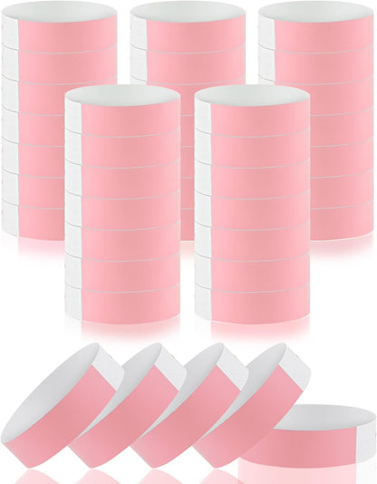 Paper Wristbands for Events, 500 Pcs Disposable Wrist Bands, Pink
