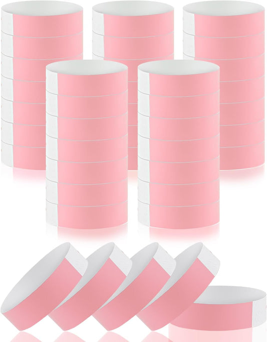 Paper Wristbands for Events, 500 Pcs Disposable Wrist Bands, Pink