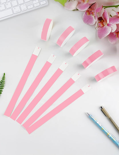 Paper Wristbands for Events, 500 Pcs Disposable Wrist Bands, Pink
