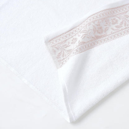 Allie 6-Piece 100% Cotton Towel Set – Jacquard Floral Border – Includes 2 Bath Towels, 2 Hand Towels, 2 Washcloths – Absorbent, Quick Dry, Soft & Durable – Blush Pink