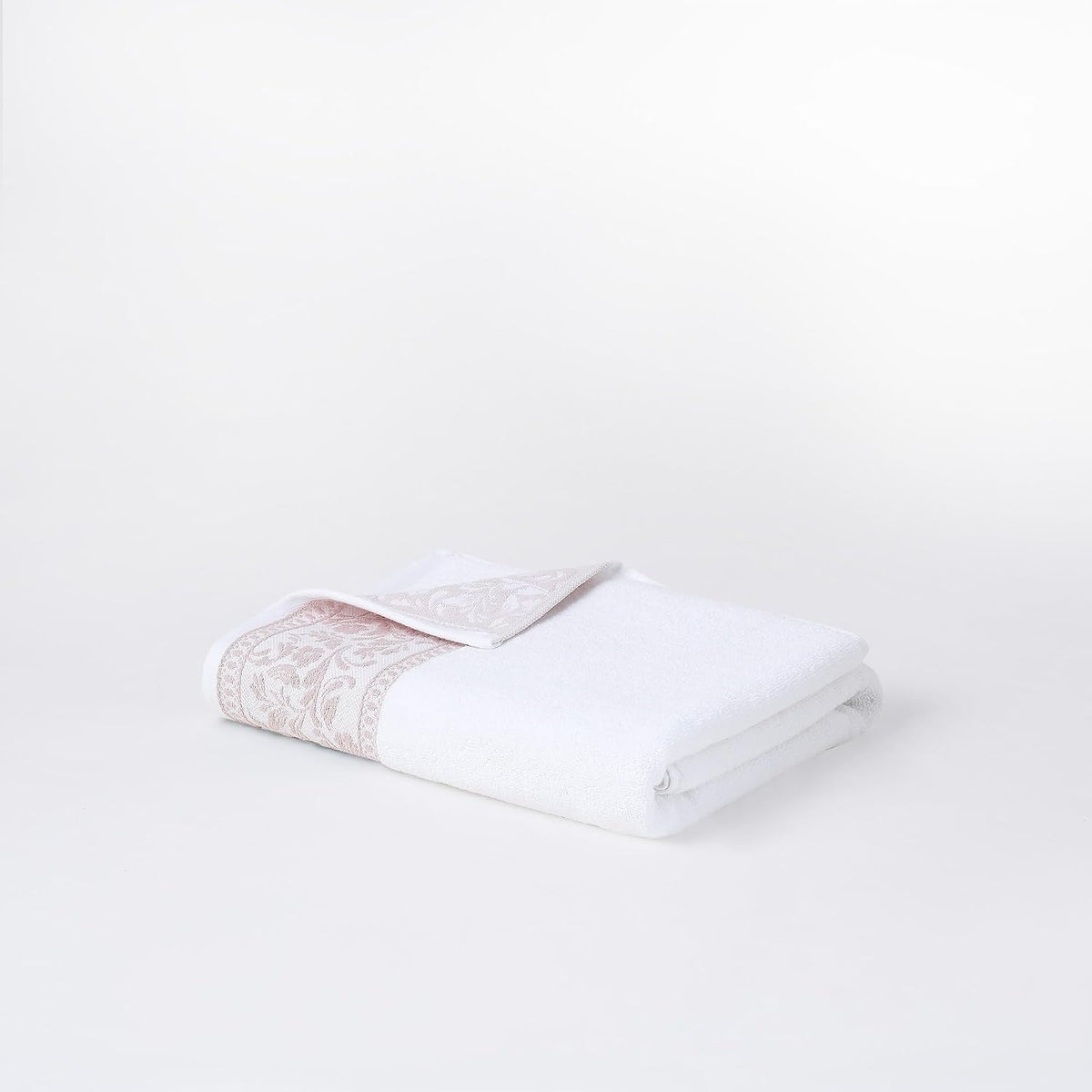 Allie 6-Piece 100% Cotton Towel Set – Jacquard Floral Border – Includes 2 Bath Towels, 2 Hand Towels, 2 Washcloths – Absorbent, Quick Dry, Soft & Durable – Blush Pink