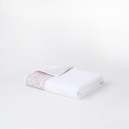 Allie 6-Piece 100% Cotton Towel Set – Jacquard Floral Border – Includes 2 Bath Towels, 2 Hand Towels, 2 Washcloths – Absorbent, Quick Dry, Soft & Durable – Blush Pink