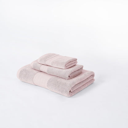 Allie 6-Piece 100% Cotton Towel Set – Jacquard Floral Border – Includes 2 Bath Towels, 2 Hand Towels, 2 Washcloths – Absorbent, Quick Dry, Soft & Durable – Blush Pink