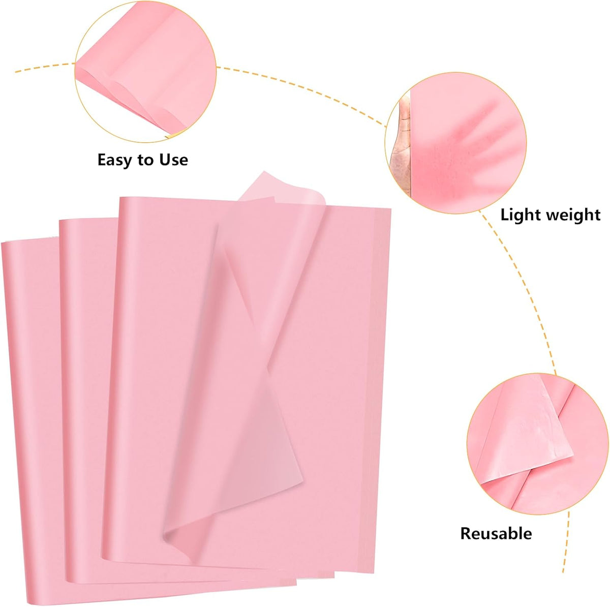 40 Sheets Pink Tissue Paper for Gift Bags Valentines Day Weddings Birthday Fall Decoration Sunflower DIY Art Crafts Packaging Wrapping Paper Bulk, 14 x 20 Inch