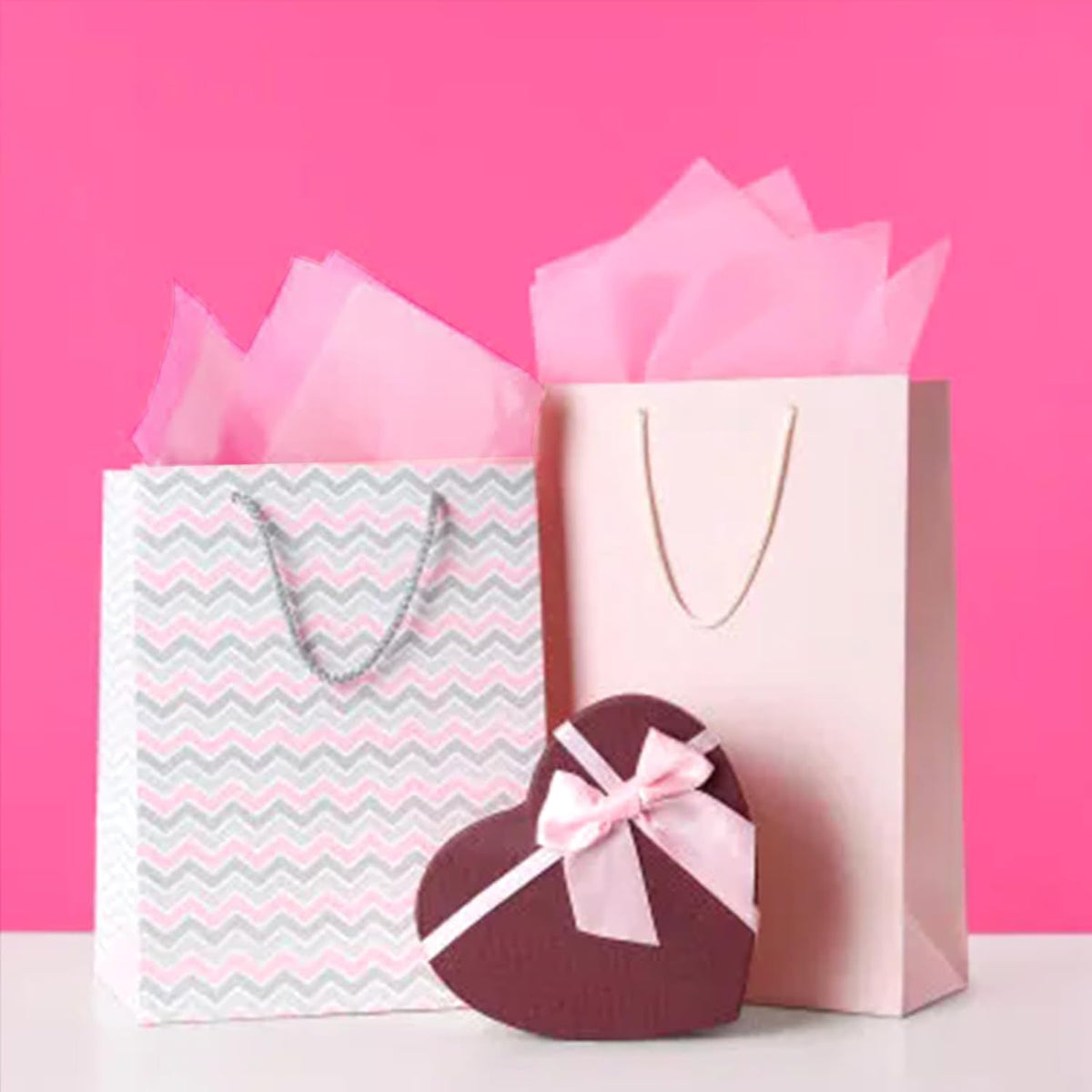 40 Sheets Pink Tissue Paper for Gift Bags Valentines Day Weddings Birthday Fall Decoration Sunflower DIY Art Crafts Packaging Wrapping Paper Bulk, 14 x 20 Inch