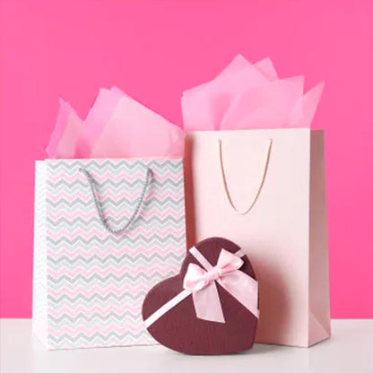 40 Sheets Pink Tissue Paper for Gift Bags Valentines Day Weddings Birthday Fall Decoration Sunflower DIY Art Crafts Packaging Wrapping Paper Bulk, 14 x 20 Inch