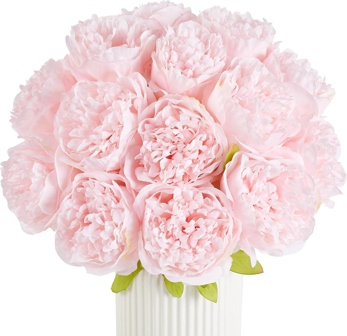 10PCS Artificial Peony Flowers, Real Touch Fake Silk Bouquet with Stems for Home Mothers Day Wedding Party Centerpieces Table Decoration Indoor(Light Pink)