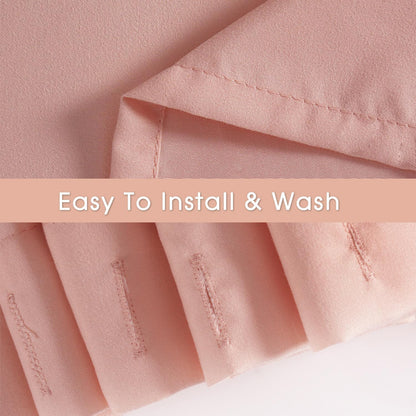 Ruched Ruffled Shower Curtain 72" W x 72" H, Peach Pink Microfiber Rustic Decorative Bath Curtain for Bathroom, Farmhouse and Boho Bathroom Décor, Machine Washable (LQ-38)