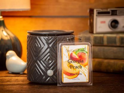 Georgia Peach - Southern Peach Fruit Scent - Maximum Scented Wax Cubes/Melts- 5 Packs -10 Ounces Total- 30 Cubes