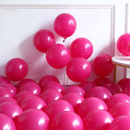 Pink Balloon Garland Arch Kit with Large Bow Balloons Pink Rose Polka Dot