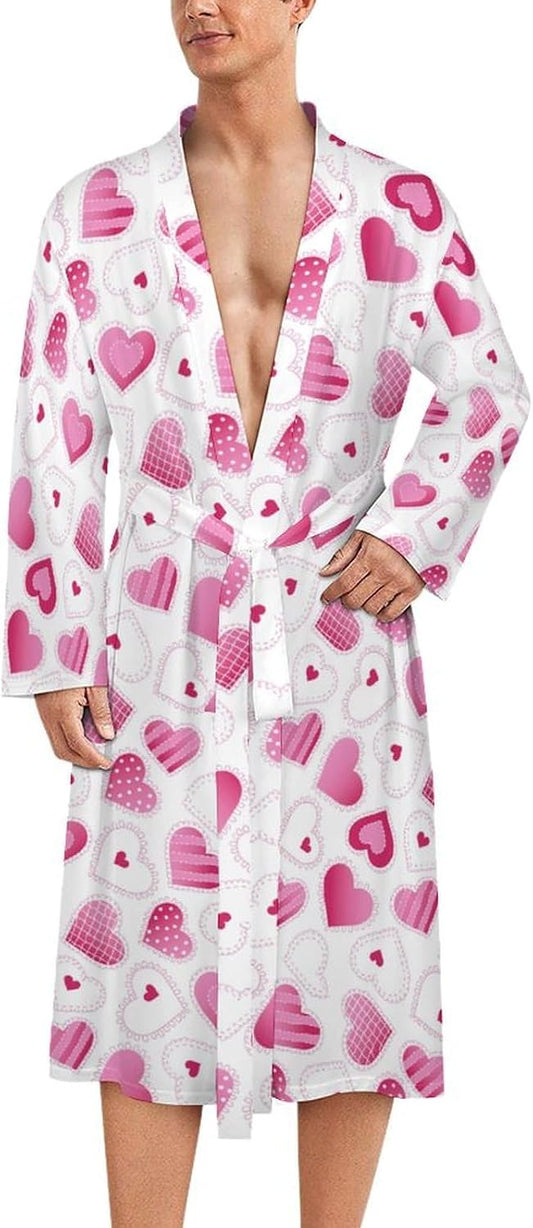 Womens Winter Forest Landscape Bathrobe Mens Knit Pajamas Robe With Self Tie Belt Waist Knee Length Travel Spa Robes