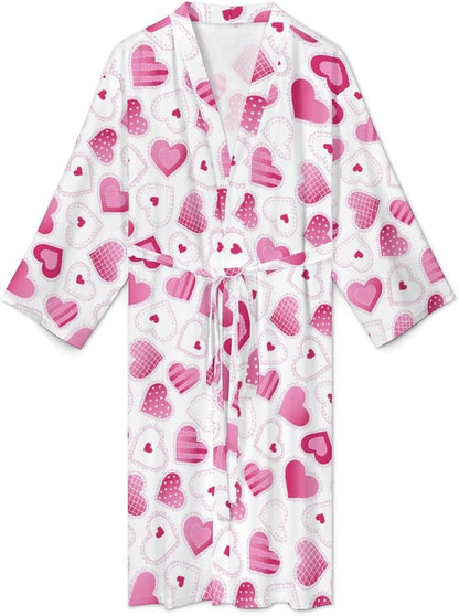 Womens Winter Forest Landscape Bathrobe Mens Knit Pajamas Robe With Self Tie Belt Waist Knee Length Travel Spa Robes