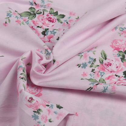2 Pack Pink Floral Pillowcase Standard Size, 100% Cotton 600 Thread Count Pillow Covers, 20x30 Inches