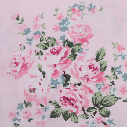 2 Pack Pink Floral Pillowcase Standard Size, 100% Cotton 600 Thread Count Pillow Covers, 20x30 Inches