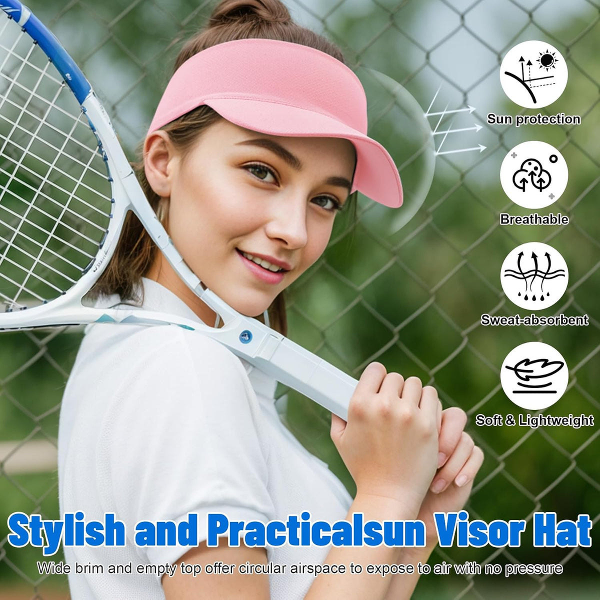 Cooling Stretchy Sun Visor for Women Men UV Protection Cooling Hat