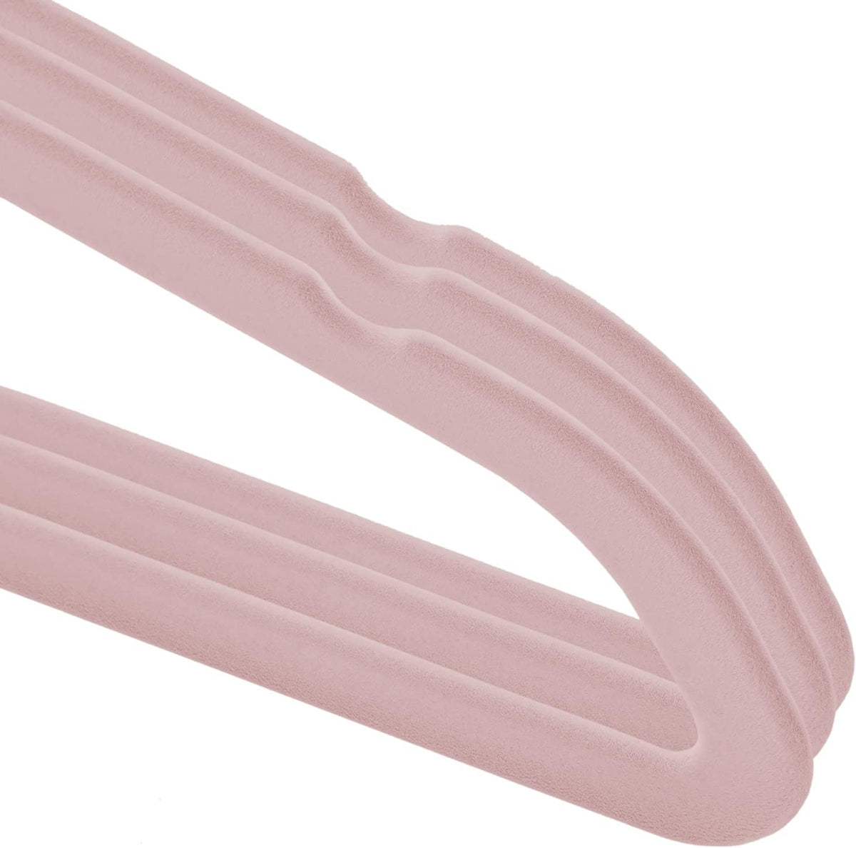 50 Velvet Kid's Hangers - 14" Size for Children's Clothes - Light Pink