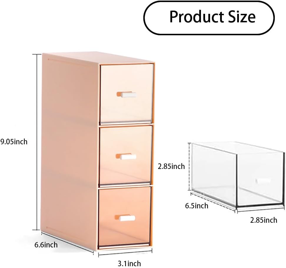 Plastic Clear Tea Box, Tea Bag Organizer with 3 Drawers for Sugar Sachets
