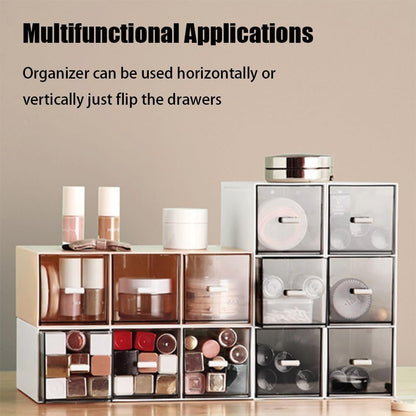 Plastic Clear Tea Box, Tea Bag Organizer with 3 Drawers for Sugar Sachets