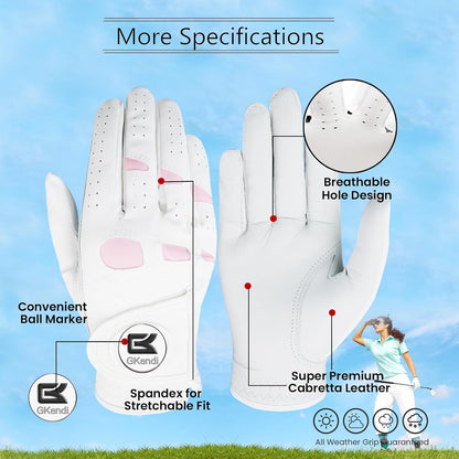 Golf Gloves Women with Ball Marker 1 Pack