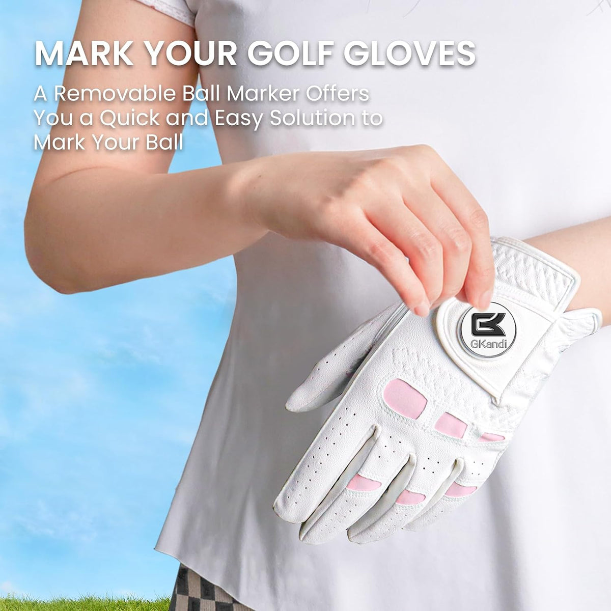 Golf Gloves Women with Ball Marker 1 Pack