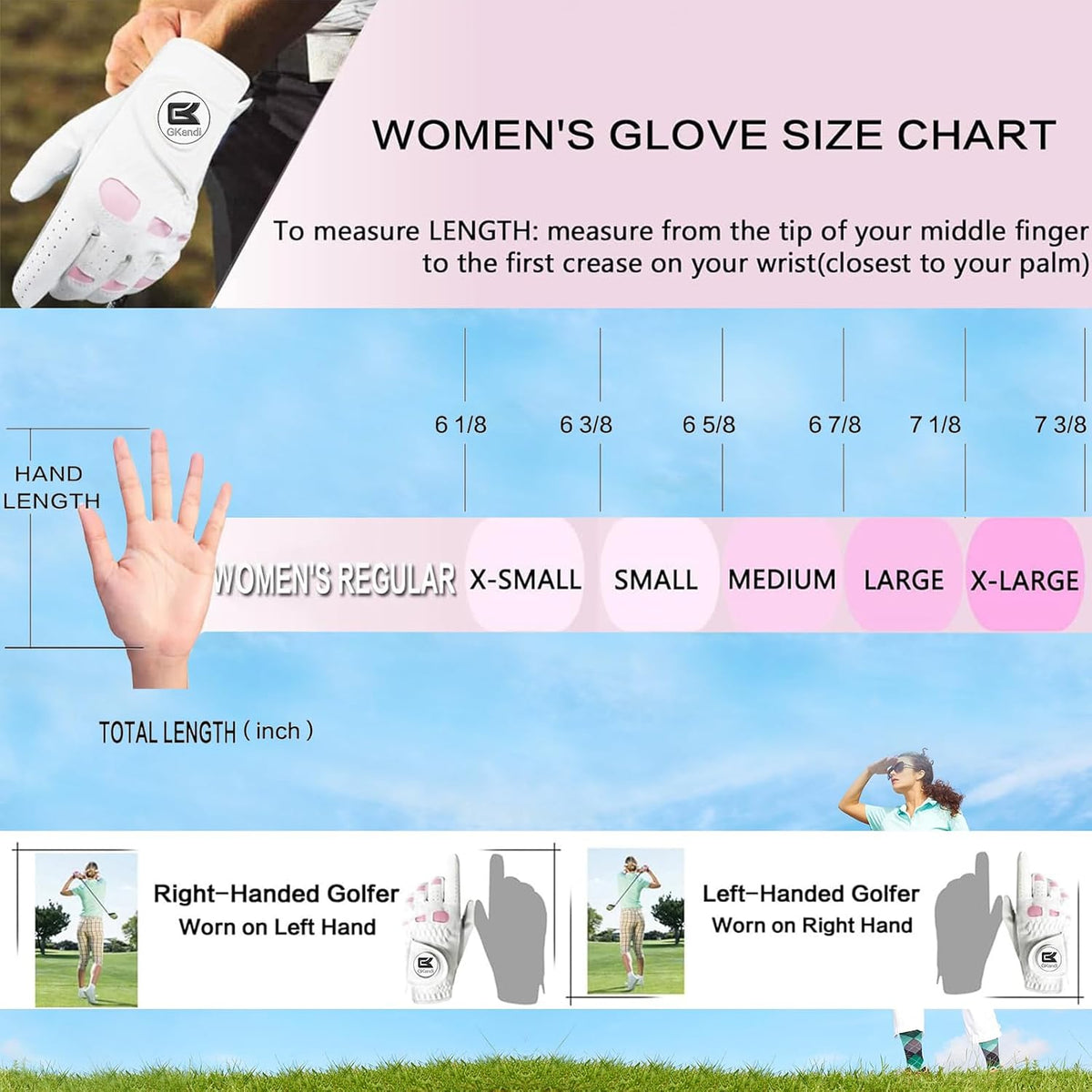 Golf Gloves Women with Ball Marker 1 Pack
