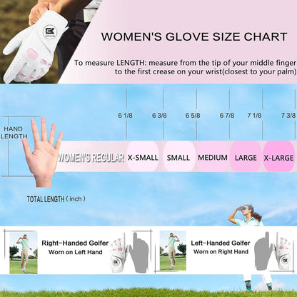 Golf Gloves Women with Ball Marker 1 Pack