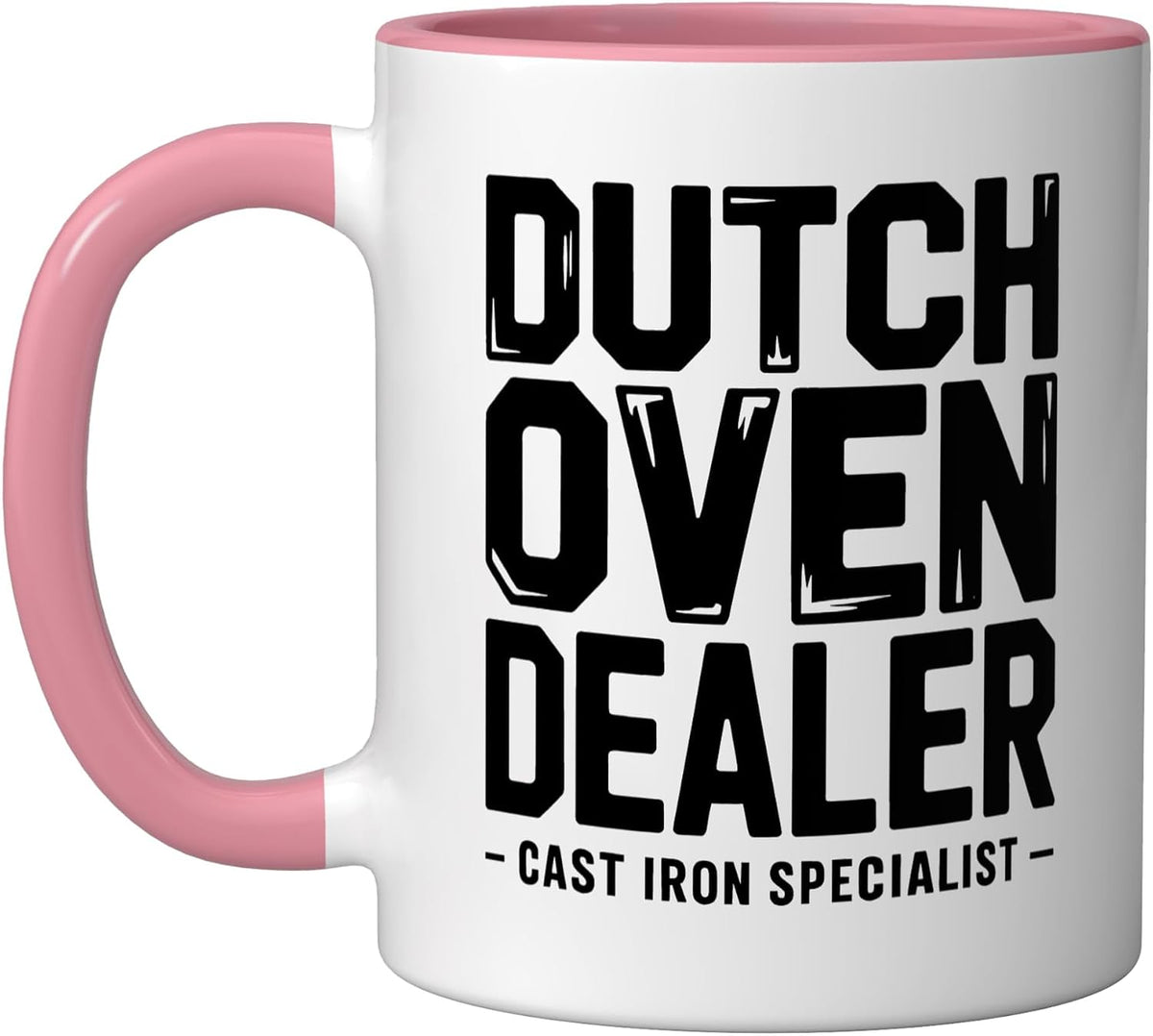 Dutch Oven Dealer Bread Baker Humor Funny Joke Ceramic Mug, Pink/White