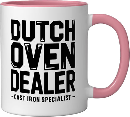 Dutch Oven Dealer Bread Baker Humor Funny Joke Ceramic Mug, Pink/White