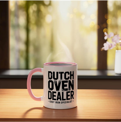 Dutch Oven Dealer Bread Baker Humor Funny Joke Ceramic Mug, Pink/White