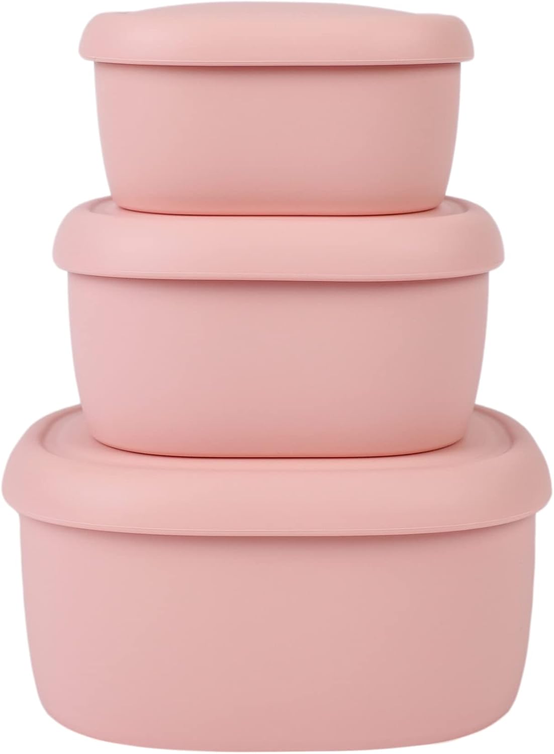 Silicone Food Storage Containers, Nesting 3-Pack, Pink