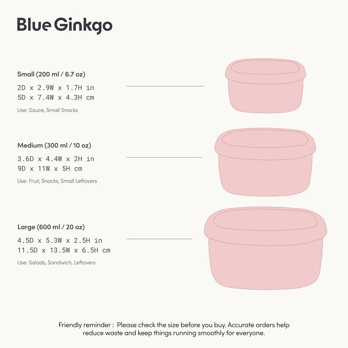 Silicone Food Storage Containers, Nesting 3-Pack, Pink