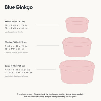 Silicone Food Storage Containers, Nesting 3-Pack, Pink