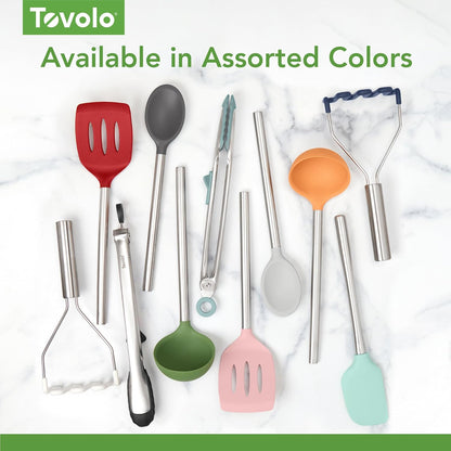 Silicone Mixing Spoon with Stainless Steel Handle Pink Sorbet, Dishwasher Safe Heat Resistant Scratch Resistant Silicone Stirring Cooking Spoon for Nonstick Cookware Kitchen Utensils
