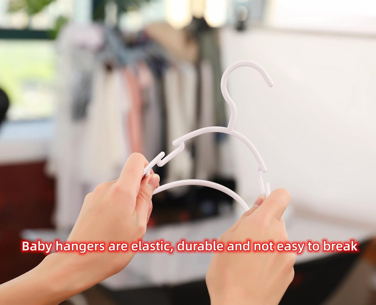 120 Pack Pink Baby Clothes Hangers,Kids Plastic Hangers for Closet,Toddler,Infant,Child,Newborn's Coat Hangers Ideal for Laundry and Nursery's Everyday Standard Use