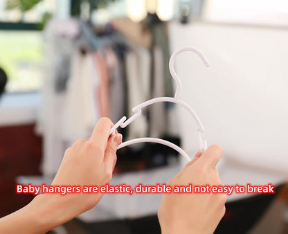 120 Pack Pink Baby Clothes Hangers,Kids Plastic Hangers for Closet,Toddler,Infant,Child,Newborn's Coat Hangers Ideal for Laundry and Nursery's Everyday Standard Use