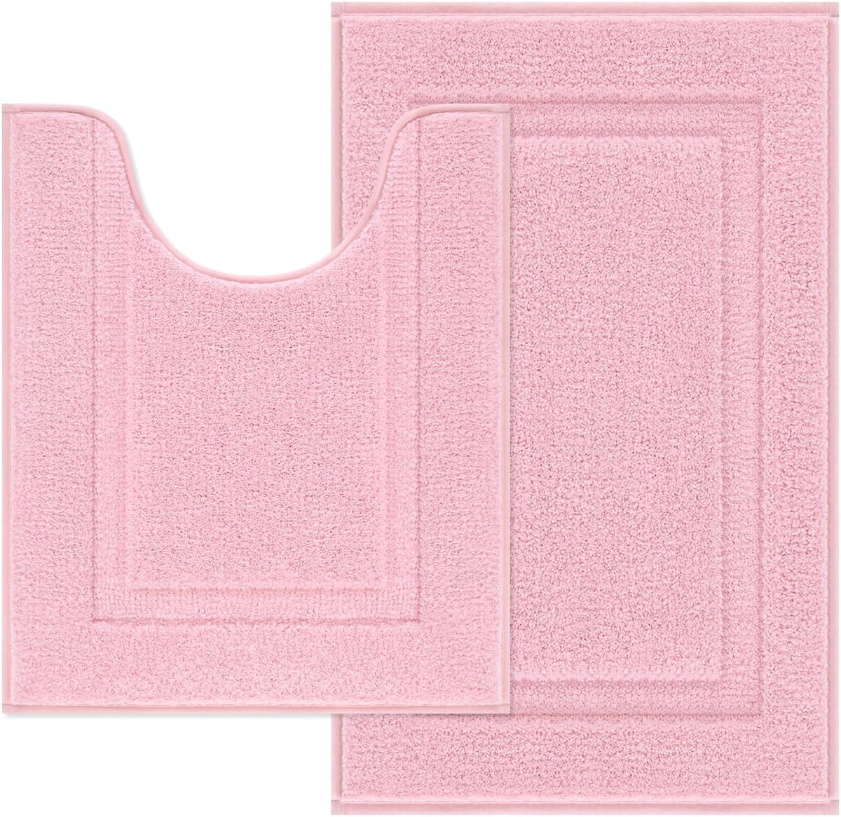 Soft Microfiber Bathroom Rugs Set 2 Pieces with Toilet Rug