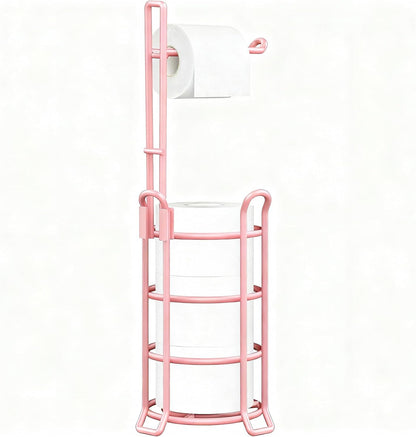 Toilet Paper Holder Stand Free Standing, Holds 4 Mega Rolls, Pink