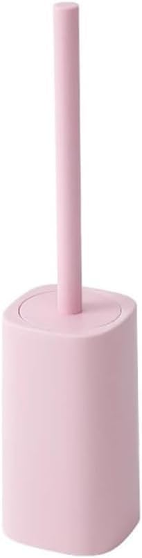 Floor Standing Toilet Brush with Holder - Durable Plastic Toilet Bowl Cleaner for Bathroom Accessories - White Wc Brush Set Pink