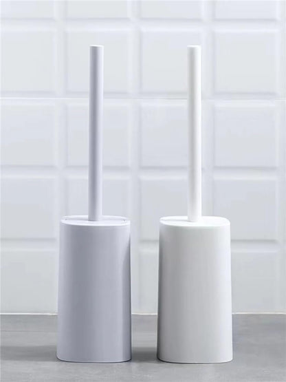 Floor Standing Toilet Brush with Holder - Durable Plastic Toilet Bowl Cleaner for Bathroom Accessories - White Wc Brush Set Pink