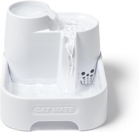 Cat Mate Multi-Level Pet Water Fountain (335) - BPA and BHT Free 3-Stage Filter, for Cats & Small Dogs, Quiet and Hygienic Drinking Fountain, 70 fl. Oz Capacity