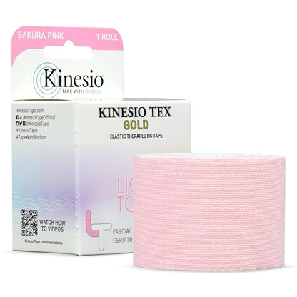 Taping - Elastic Therapeutic Athletic Tape Tex Gold Light Touch - Sakura Pink – 2 in. x 16.4 ft