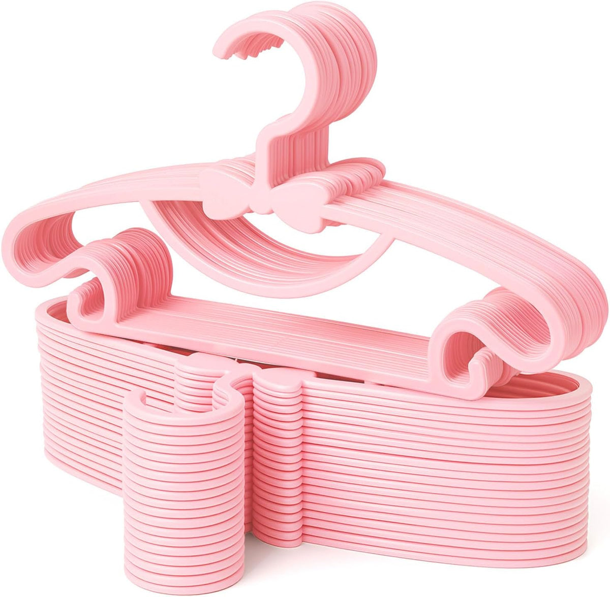 50 Pack Pink Baby Hangers Plastic Baby Nursery Closet Hangers