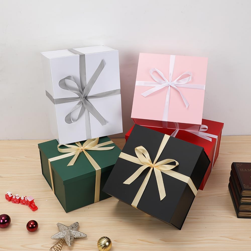 Extra Large Pink Gift Box with Lid 13x13x7 Inches, for Presents