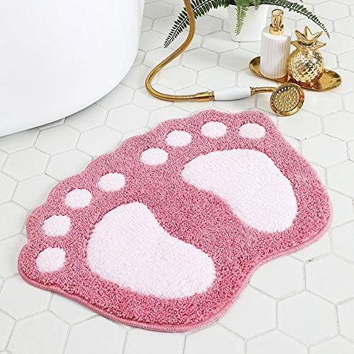 Absorbent Bath mats Bath Rugs 18.9 x 26.4 Inches for Tub, Shower, and Bath Room (Pink)